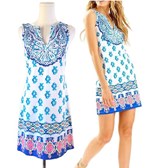 Lilly Pulitzer Dresses & Skirts - LILLY PULITZER Harper Shift Dress Size Small To The Sea Sleeveless French Terry